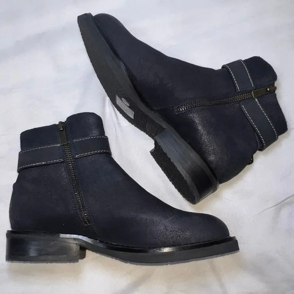 Sundance Bonfire Booties Womens Size 36 EU / 5.5 US Navy Blue Ankle Boots Casual